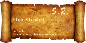 Sidó Richárd névjegykártya